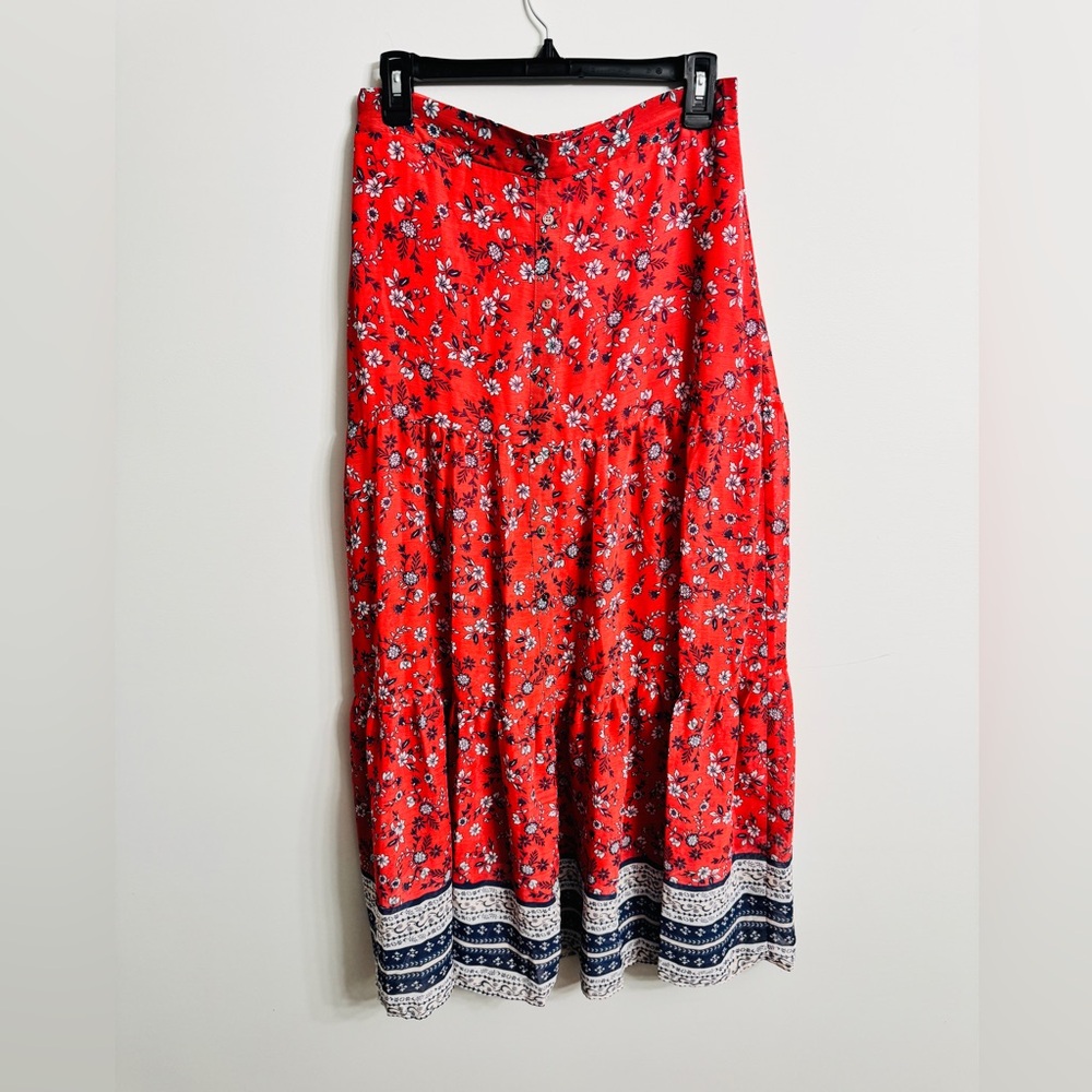Floral Red Skirt
